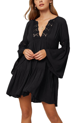 YouKD Women's Long Sleeve Shirt Tunic Tops Boho T-shirt Beach Cover Poncho Onesize Dress Tees