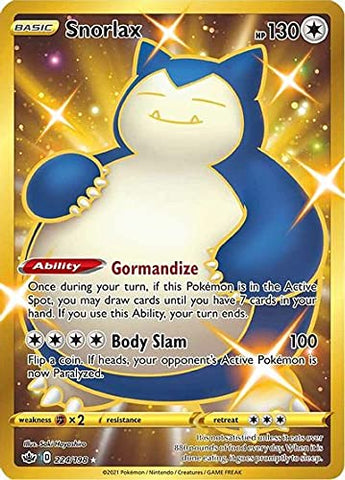 Snorlax - 224/198 - Secret Rare - Sword & Shield - Chilling Reign