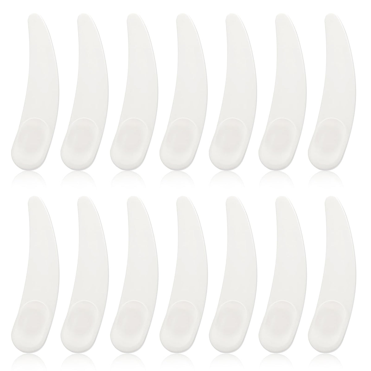 Molain 100Pcs Cosmetic Spatulas, Mini White Plastic Beauty Face Cream Eye Cream Scraper Cosmetic Spatula for Mixing and Sampling