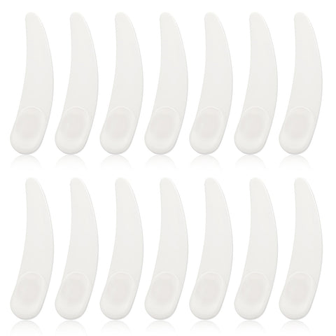 Molain 100Pcs Cosmetic Spatulas, Mini White Plastic Beauty Face Cream Eye Cream Scraper Cosmetic Spatula for Mixing and Sampling