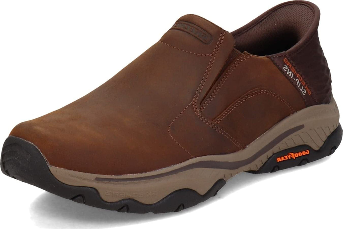 Skechers USA Men's Men's Craster-Lanigan Hands Free Slip-in Moccasin, Brown, 8.5