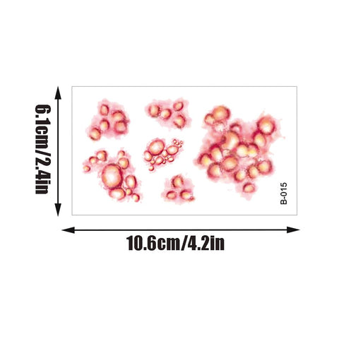 10 Pcs 2023 New Waterproof Realistic Fake Face Blood Wound Stitch Tattoo Sticker, Halloween Face Temporary Tattoos Stitches Tattoo Sticker Prank Props for Halloween Cosplay Party (B?