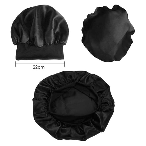 Hair Bonnet for Sleeping, Wide Elastic Band Satin Bonnet Silk Bonnet Shower Cap for Women Girls Makeup Hair Care Elastic Hat Soft Sleep Cap Satin Head Cover for Night Sleep Curly Hair Protection