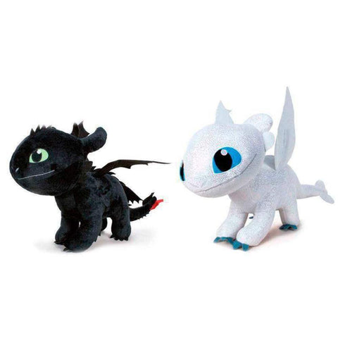 Dragons Plush Fury Dark White Colour with Brilliant Super Soft Quality 11'80"/30cm (40cm with Tail Included)