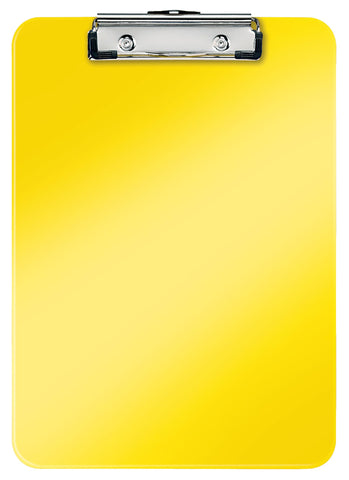 Leitz 39710016 A4 Clipboard, Rigid Plastic, Wow Range, Yellow
