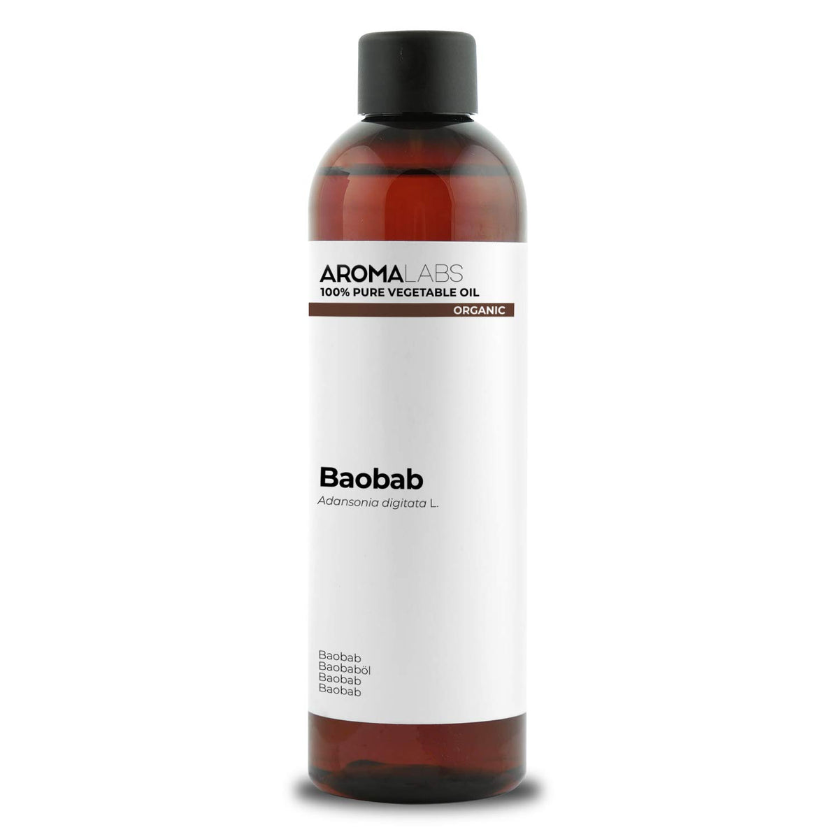 ORGANIC - BAOBAB Oil - 250mL - 100% Pure, Natural, Cold Pressed and Cosmos Certified - AROMA LABS (French Brand)