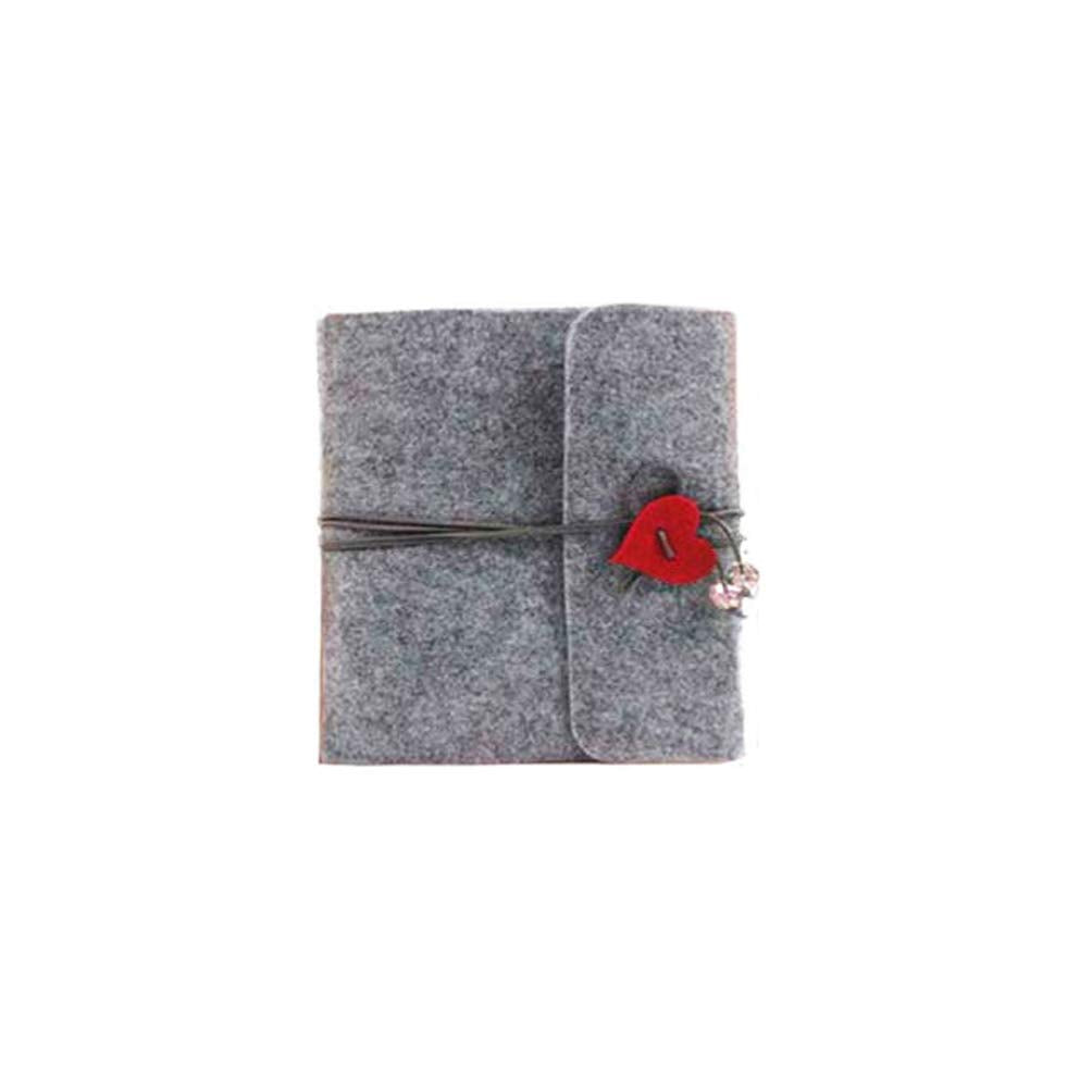 Felt Photo Album Heart Scrapbook Picture Album Travel Memory Book Self Adhesive Handmade DIY 30 Black Sheets for Valentines Day Wedding Family Birthday Anniversary
