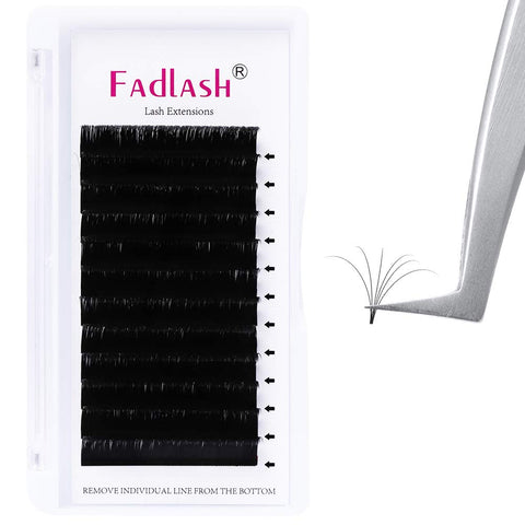 Easy Fan Volume Lashes 10mm CC Curl Lash Extensions Self Fanning Eyelash Extensions Russian Blooming Lash Extension Supplies(0.07-CC, 10mm)