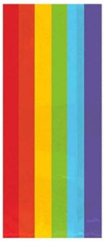 Amscan Rainbow Cellophane Large Party Favor Bags - 11.5" x 5" (25 Pc) - Bags for Goodies, Treats and Favors