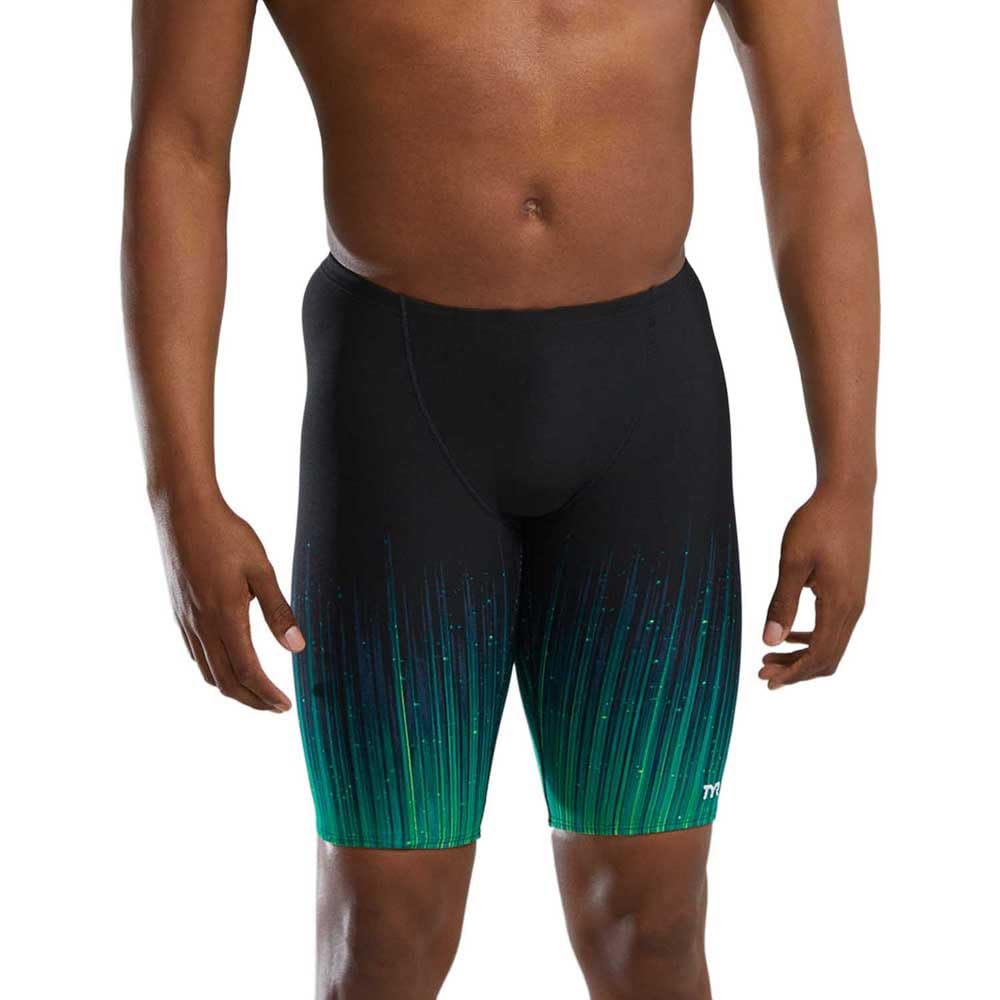 TYR Men's Standard Durafast Elite Solid Jammer Swimsuit, Green Speedwarp, 26