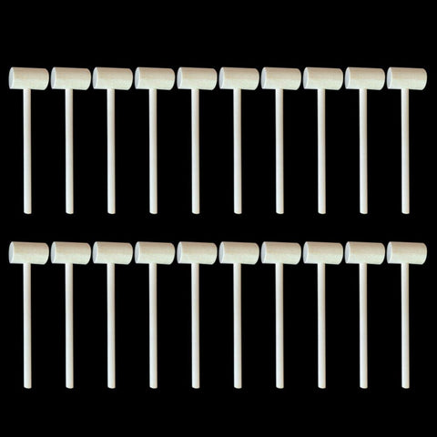 Wooden Hammers Mallet Solid Wood Flat Head Hammering and Pounding Toys, Pack of 20