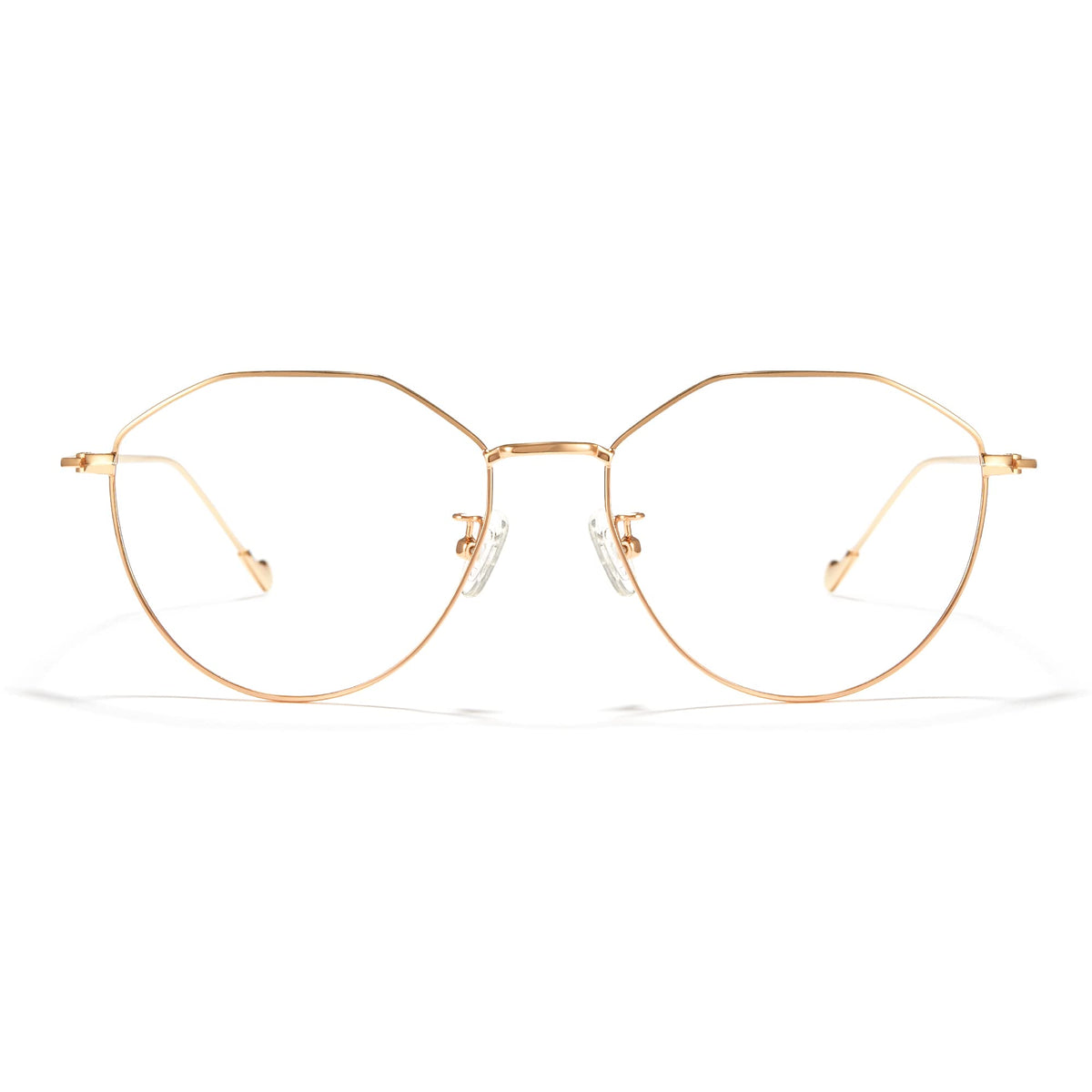 Cyxus Oval Blue Light Blocking Glasses for Women Round Computer Eyewear Anti Eyestrain Irregular Eyeglasses Frame Gold