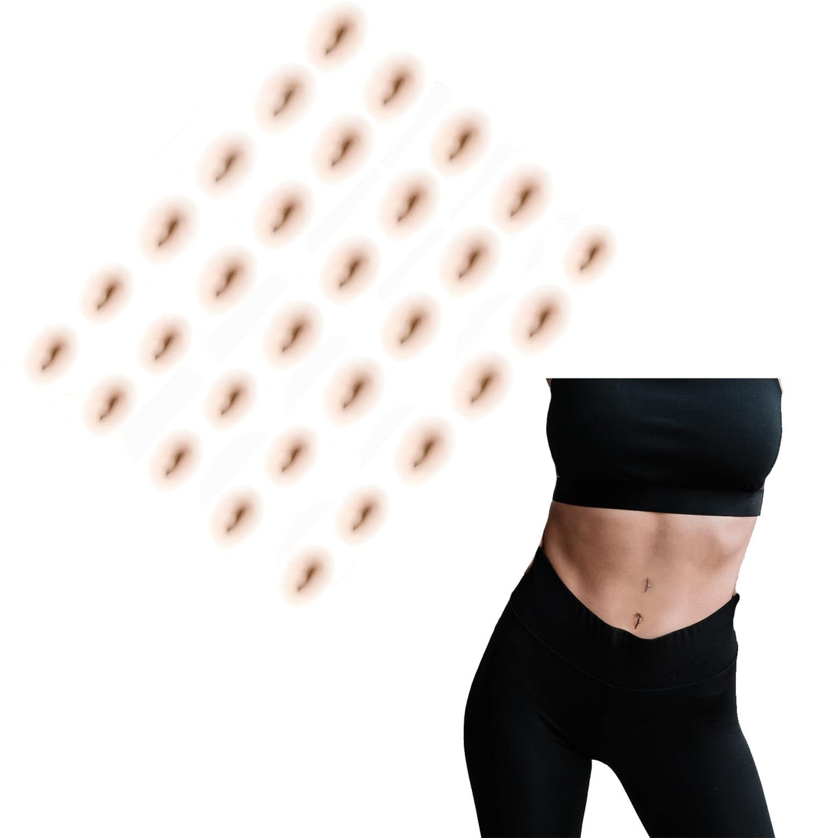 40 Pcs Belly Button Tattoo Sticker Temporary Simulation Disposable Tattoo Patch Navel Tattoo Patch for Women Girls Make Legs Look Longer