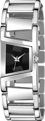 AcnosÃƒÆ’Ã¢â‚¬Å¡Ãƒâ€šÃ‚Â® Premium Dress Analogue Women's Watch(Black Dial Silver Colored Strap)-F-Square Blk