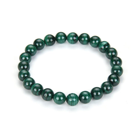 Adabele Real Natural Green Malachite Bracelet Gemstone Beaded Bracelet 8 inch Stretch Chakra Healing Crystal Stone Jewelry Women Mom Gift GB8-C11