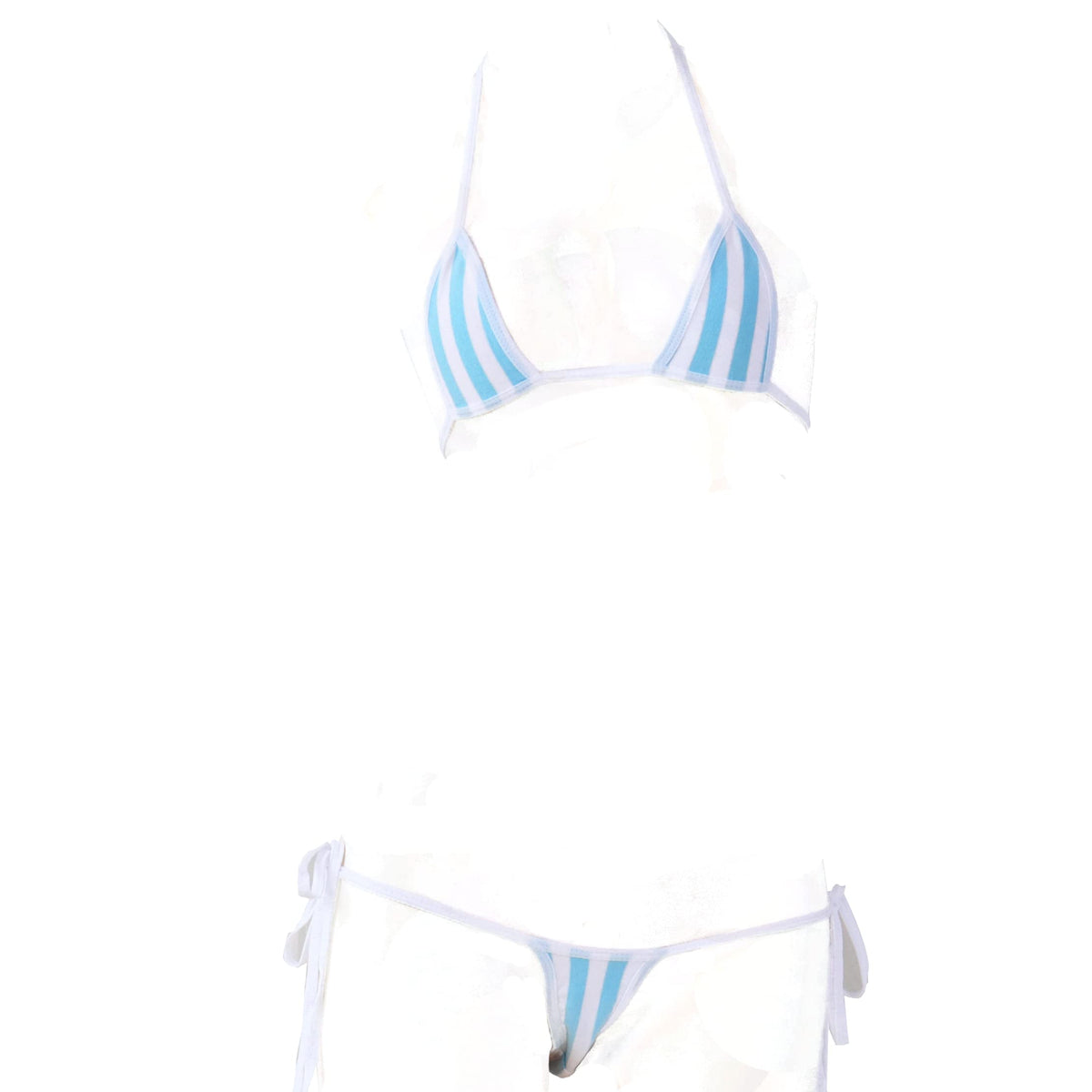 JasmyGirls Anime Lingerie Stripe Micro Bikini Kawaii Swimsuit Japanese Bra and Panty Set Cute Bathing Suit Sexy Cosplay Outfit