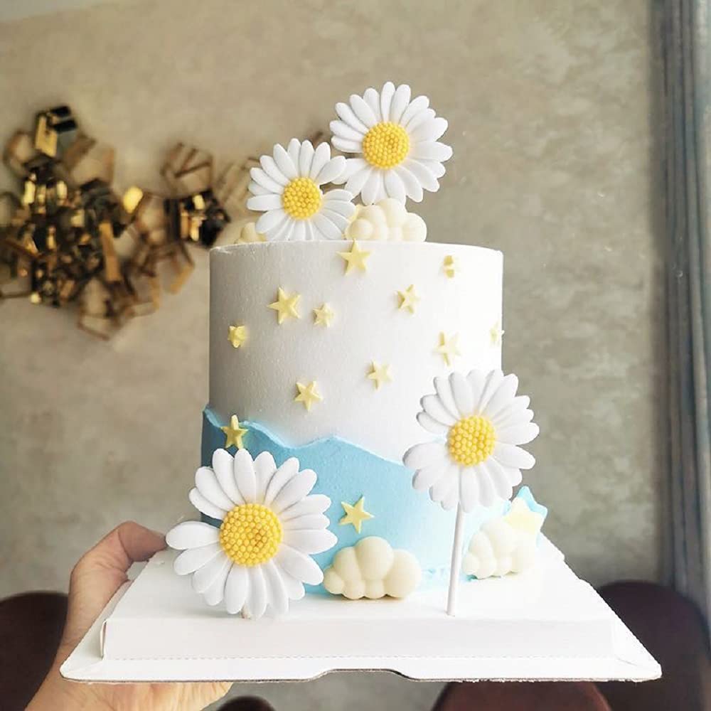 JeVenis Wildflower Daisy Cake Decorations Daisy Flower Cake Topper Hippie Cake for Wedding Birthday Party Baby Shower