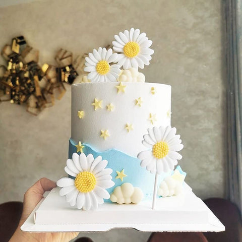 JeVenis Wildflower Daisy Cake Decorations Daisy Flower Cake Topper Hippie Cake for Wedding Birthday Party Baby Shower