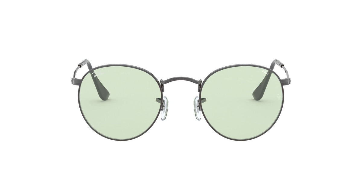 Ray-Ban RB3447 Round Metal Polarized Sunglasses, Gunmetal/Evolve Photochromic Green to Blue, 50 mm