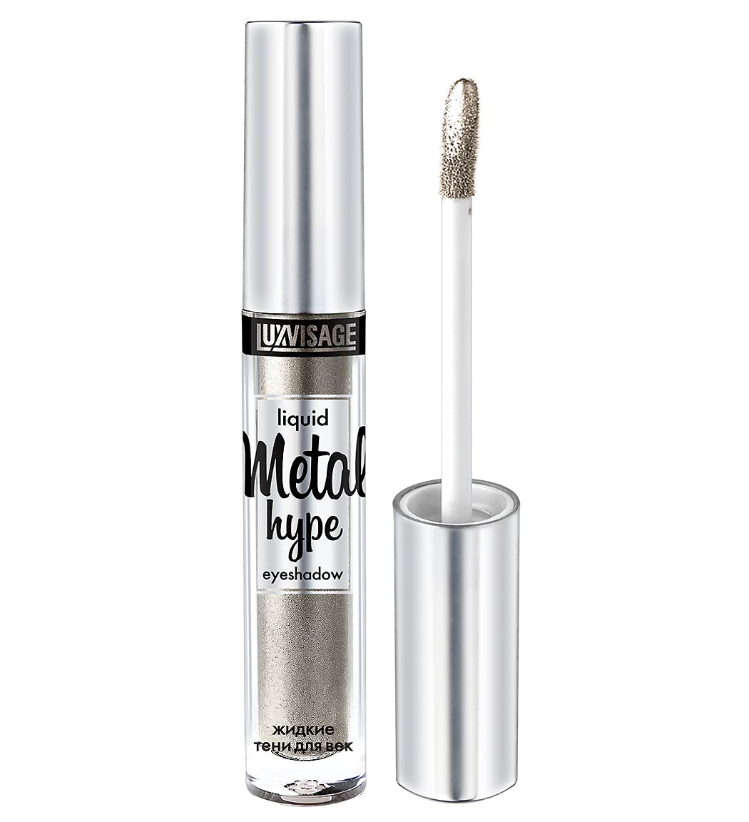 Luxvisage Long Lasting Highly Pigmented Metallic Liquid Eyeshadow Metal Hype, Color 20 Noble Platinum