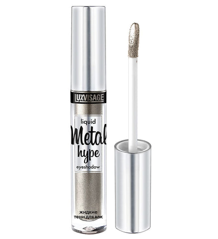 Luxvisage Long Lasting Highly Pigmented Metallic Liquid Eyeshadow Metal Hype, Color 20 Noble Platinum