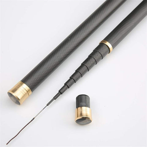Fishing Rod Super Light Hard Carbon Fiber Hand Fishing Pole Telescopic Fishing Rod 2.7M 3.6M 3.9M 5M 5.4M 6.3M 7.2M 8M 9M 10M Stream Rod (Color : Black, Size : 3.9m)