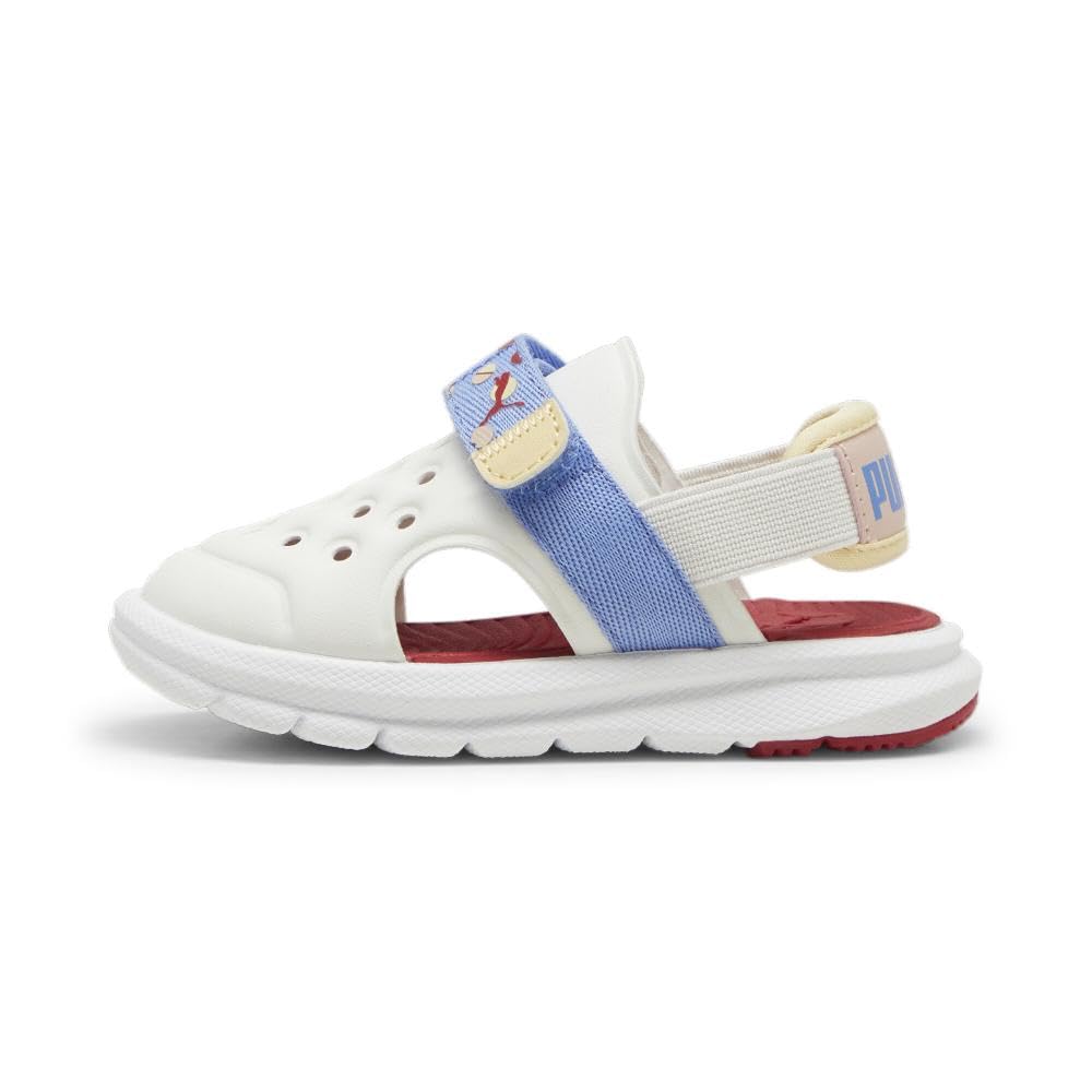 PUMA Evolve Sport Sandal, Warm White-Blue Skies-Chamomile, 3 US Unisex Little Kid