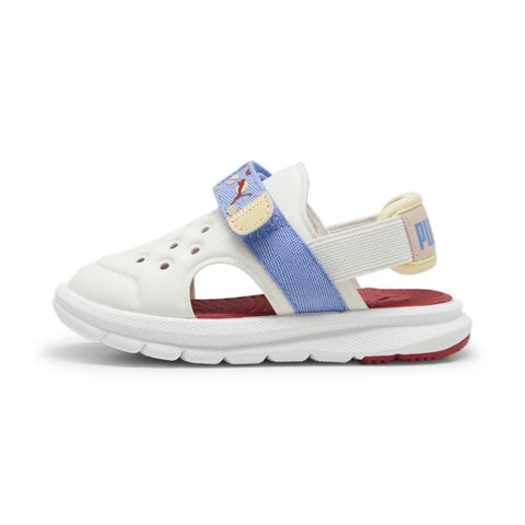 PUMA Evolve Sport Sandal, Warm White-Blue Skies-Chamomile, 3 US Unisex Little Kid