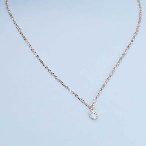 Yheakne Boho Tiny Crystal Choker Gold Clear Quartz Pendant Necklace Minimal Dot CZ Choker Necklace Simple Everyday Necklace Wedding Necklace Jewelry for Women and Girls Gifts (Gold A)