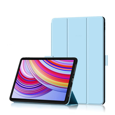 FDHYFGDY Tablet Case, Tablet Covers for Xiaomi Redmi Pad Pro/Poco Pad, PU Leather Protective Case, Triple Folding with Auto Sleep/Wake Function, Blue