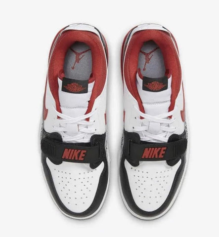 NIKE Air Jordan Legacy 312 Low GS Great School Fashion Trainers Sneakers Shoes CD9054 (White/Black/Wolf Grey/Fire Red 160) Size UK5.5 (EU38.5)