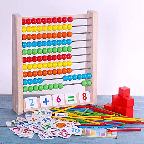 DANNI Montessori Arithmetic Counting Learning Stand Board Baby Math Early Education Toys Preschool Wood Math Teaching Aids for Children