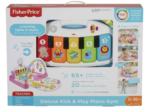 Fisher-Price Deluxe Kick & Play Removable Piano Gym, Pink