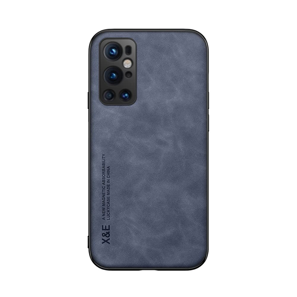 Kepuch Silklike Case for Oneplus 9 Pro - Cover Bumper Built-in Metal Plate for Oneplus 9 Pro - Blue