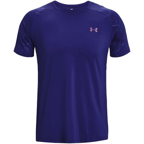 Under Armour Mens UA Rush Emboss Short Sleeve T-Shirt Sonar Blue S