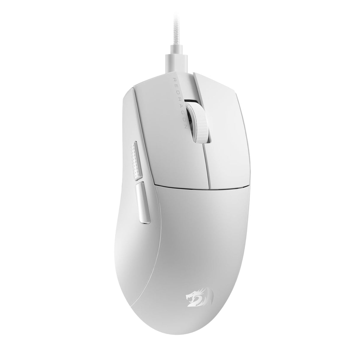 Redragon M724 Wired Gaming Mouse, 42G Ultra-Light 12,400 Max DPI Optical Gaming Mouse with 5 Programmable Buttons, Ergonomic Natural Grip Build, Software Supports DIY Keybinds & DPI, White