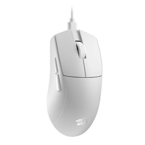 Redragon M724 Wired Gaming Mouse, 42G Ultra-Light 12,400 Max DPI Optical Gaming Mouse with 5 Programmable Buttons, Ergonomic Natural Grip Build, Software Supports DIY Keybinds & DPI, White