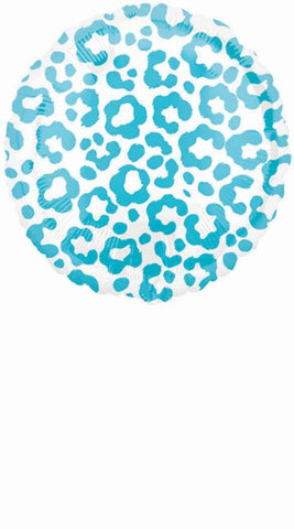 Anagram International Caribbean Cheetah Foil Balloon, 18", Blue/White