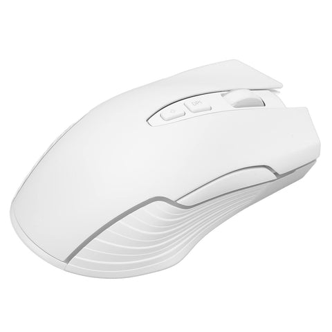 Wireless Gaming Mouse, 6400DPI 2.4Ghz Pro Optical Sensor Gaming Mechanical Mouse with 6 DPI Levels, RGB Color Backlight, Built in Rechargeable Battery, Ergonomic Design, Plug & Play(White)