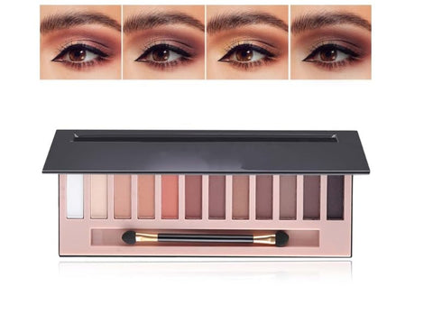 Generic 12 Colors Naked Eyeshadow Palette, Natural Nude Matte Pigment Eye Shadow Palette Makeup, With Brush, Long Lasting & Waterproof Smokey Professional Beauty Eye Makeup Kit?Matte?