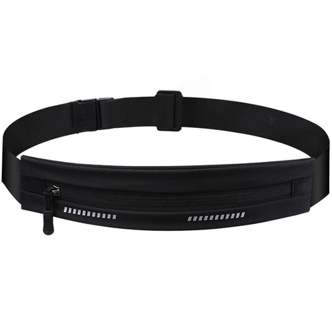 Lizbin Slim Running Belt Fanny Pack, Exercise Waist Pack for Women and Men, Runners Fanny Pack Phone Holder, Waist Belt for Workout Jogging Hiking Cycling, Money Belt Running Gear Accessories (Black)