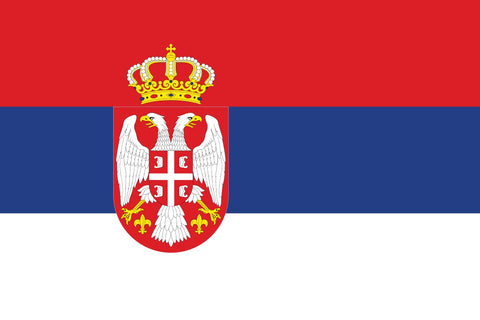 Large 5 x 3FT (150x90Cm) Serbia Crest National Flag Serbian Polyester Fabric Brass Eyelets for FIFA World Cup Football Rugby Sports Supporter