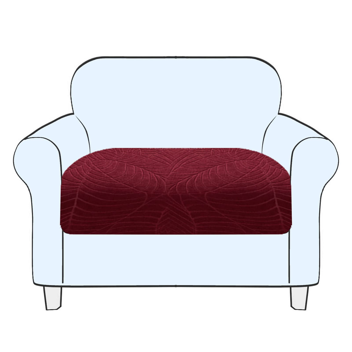SHUOJIA Sofa Seat Cushion Cover, Stretch Sofa Seat Cover, Cushion Covers Non-slip, Slipcover Cover for Sofa Seat Cushions,Seat Couch Cover for Pets & Kids (Dark Red,1-Seater)