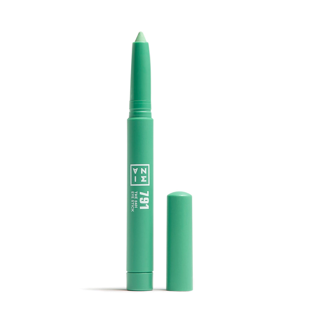 3INA The 24H Eye Stick - Creamy, Waterproof Formula - 2 In 1 Eyeshadow And Eyeliner - Highly Pigmented Shades - 24 Hour Long Lasting - Matte Finish - 791 Matte Turquoise Green - 0.049 Oz
