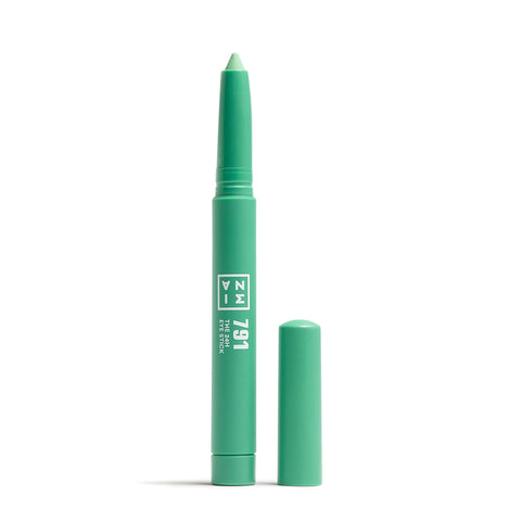 3INA The 24H Eye Stick - Creamy, Waterproof Formula - 2 In 1 Eyeshadow And Eyeliner - Highly Pigmented Shades - 24 Hour Long Lasting - Matte Finish - 791 Matte Turquoise Green - 0.049 Oz