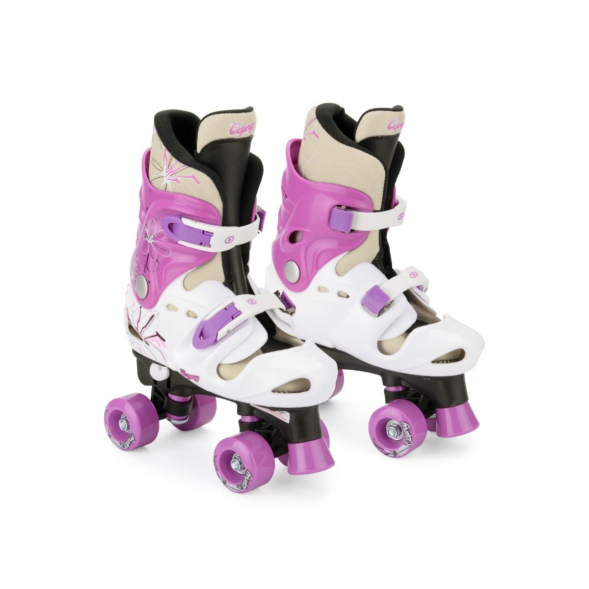 Osprey Roller Skates | for Kids, Beginners, Adjustable Sizing Quad Skates, 4 Wheel Skates, Durable Safe-Lock Straps, Multiple Colours