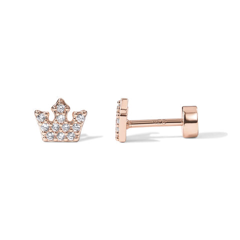 PAVOI 14K Gold Flat Backs (Crown, Rose Gold)