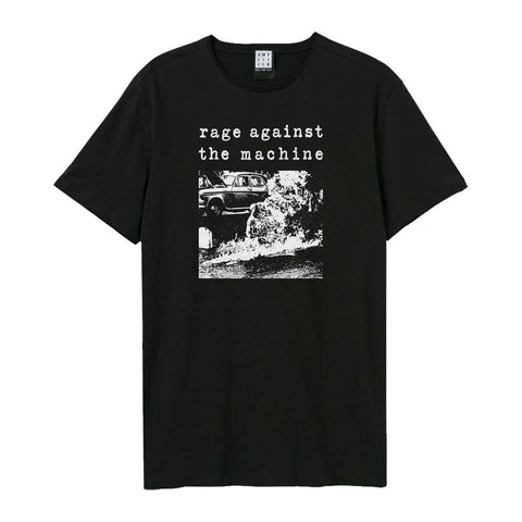 Amplified Unisex Adult Monk Fire Rage Against The Machine T-Shirt (L) (Black)
