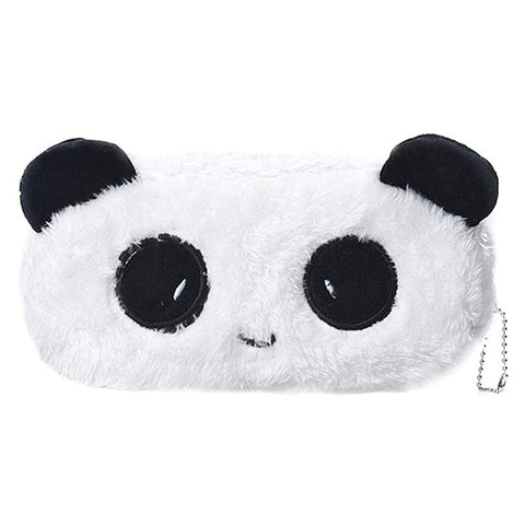Lurrose 1PC Lovely Panda Pencil Case Cartoon Panda Pen Bags Plush Students Pencil Bags Portable Pencil Case Chic Change Pocket for Pupils Staff Girl Use White+ Black