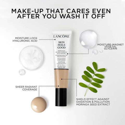 LancÃƒÆ’Ã†â€™Ãƒâ€ Ã¢â‚¬â„¢ÃƒÆ’Ã¢â‚¬Å¡Ãƒâ€šÃ‚Â´me Skin Feels Good Hydrating Tinted Moisturizer with SPF 23 - Oil-Free & Lightweight Foundation - Sheer Coverage with Healthy Glow Finish - 02C Natural Blond